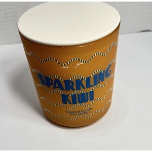 Glass Wave Sparkling Kiwi Jar Candle with Lid 12oz - Room Essentials™ Orange